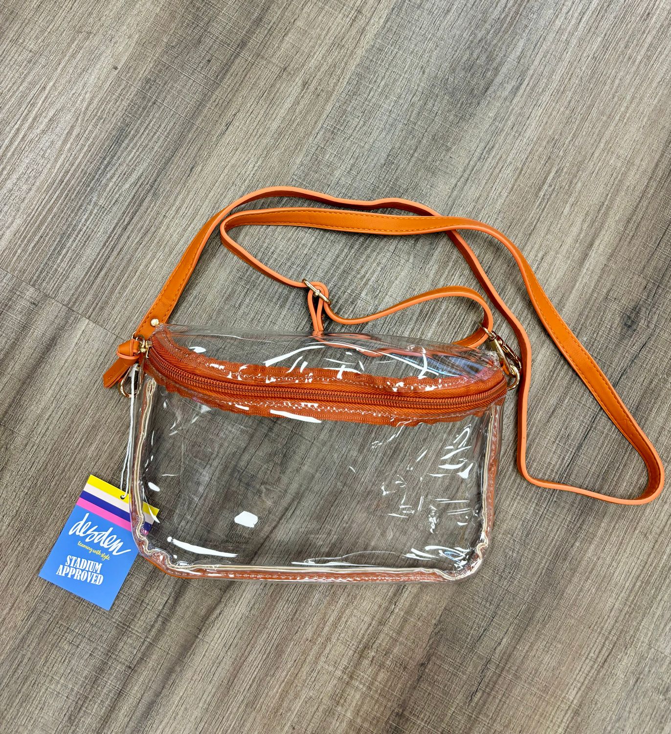 Lexi Burnt Orange Clear Purse