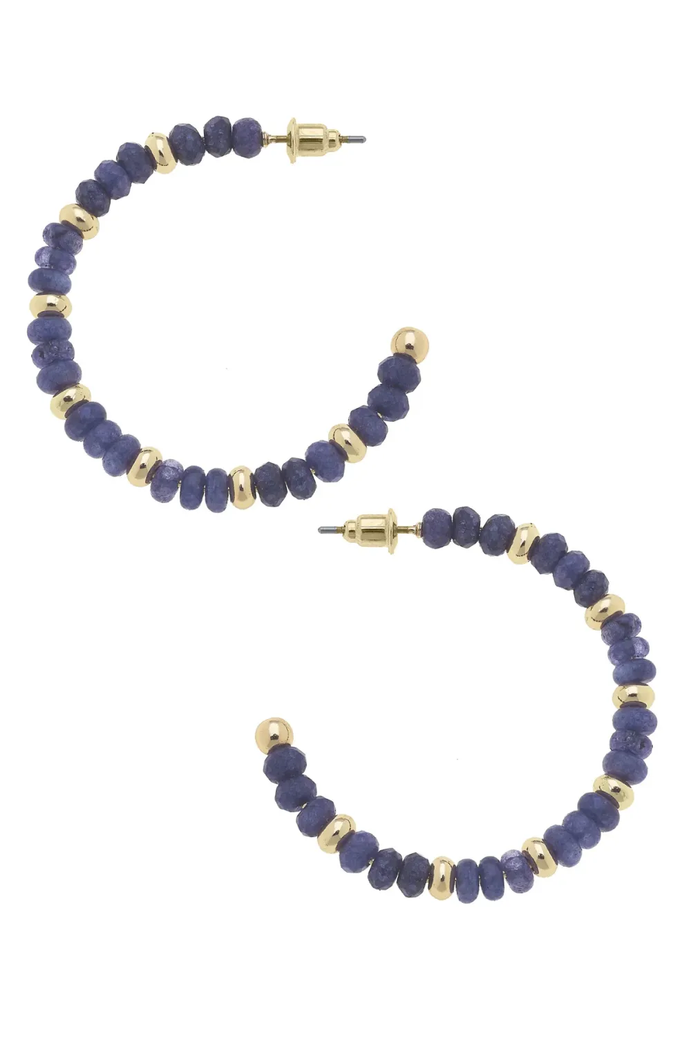CANVAS Hallie Navy Beaded Hoops