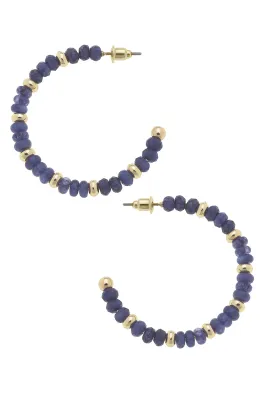 CANVAS Hallie Navy Beaded Hoops
