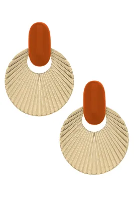 Canvas Lola Orange Fluted Metal Earrings