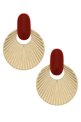Canvas Lola Burgundy Fluted Metal Earrings
