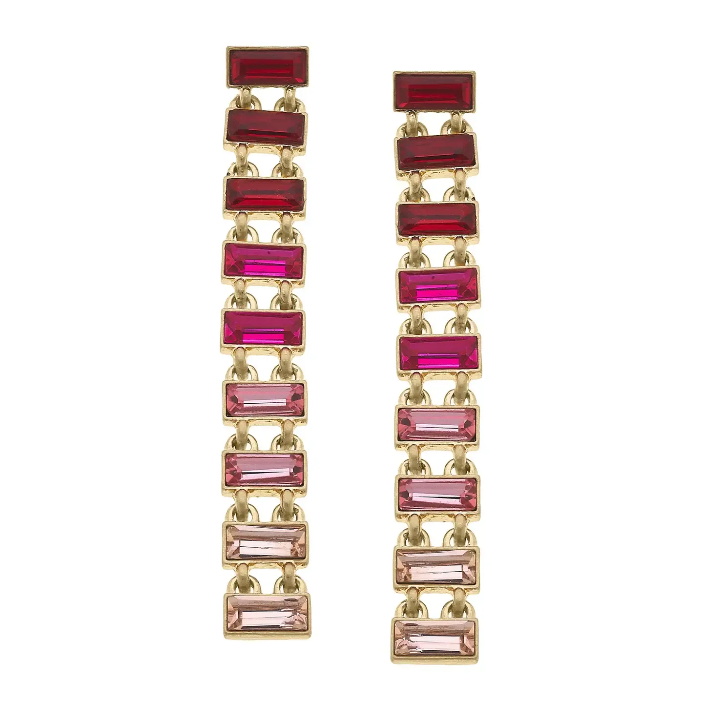 CANVAS Katherine Pink Ombre Rhinestone Earrings