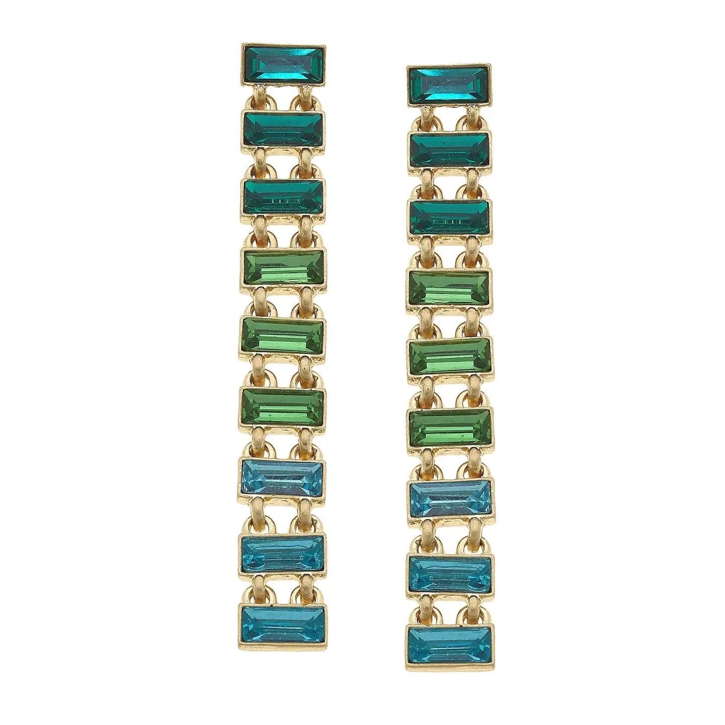 CANVAS Katherine Green Ombre Rhinestone Earrings