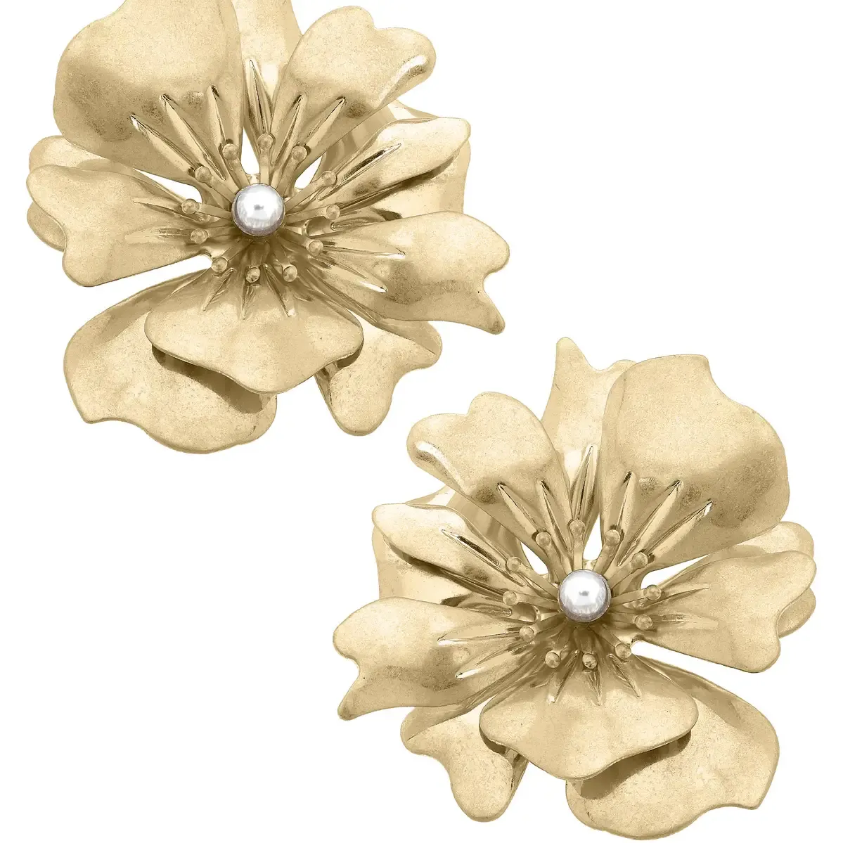 Canvas Nicole Pearl Flower Earrings