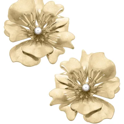 Canvas Nicole Pearl Flower Earrings