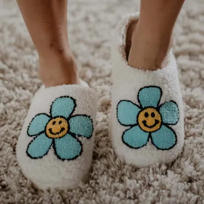 Katydid Mint Daisy Flower Slippers