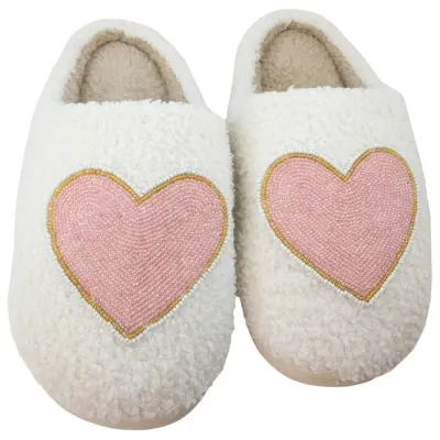 KATYDID Beaded Heart Slippers