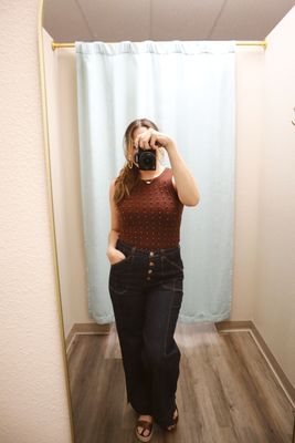 White Birch Brown Beaded Tank