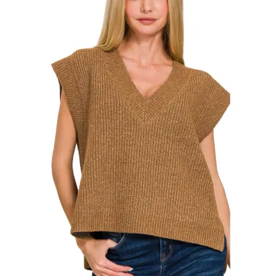 Zenana Oversized Sweater Vest 