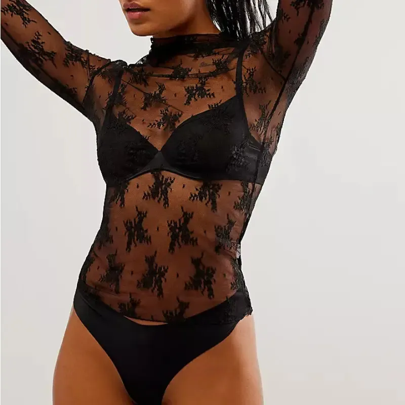 Black Lace Layering Tee