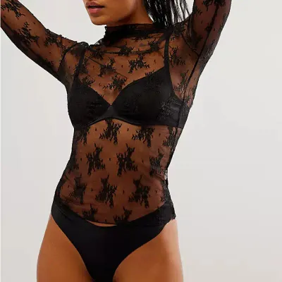 Black Lace Layering Tee