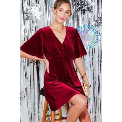 Vine &amp; Love Velvet Dress