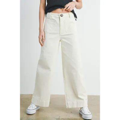 Cream Wide Leg Pants