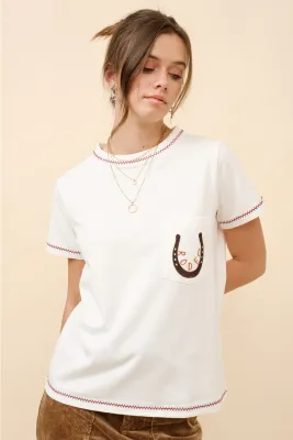 Blue B Western Zig Zag Stitch Tee