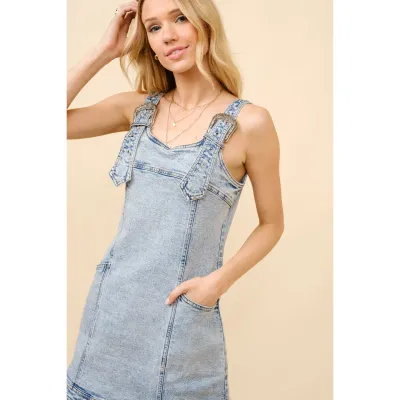 Blue B Denim Western Buckle Mini Dress