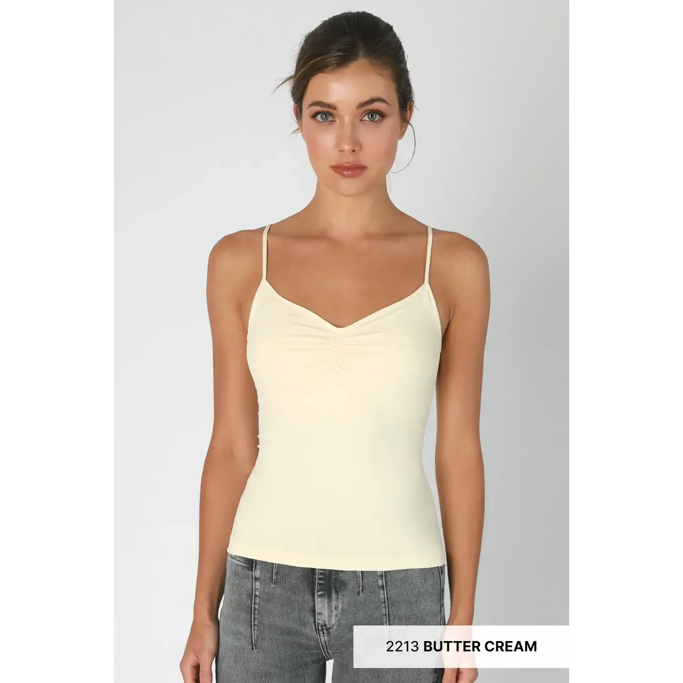 NikiBiki Shirred Cami-Butter Cream