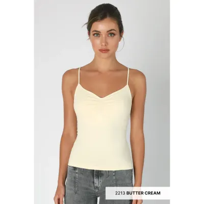 NikiBiki Shirred Cami-Butter Cream