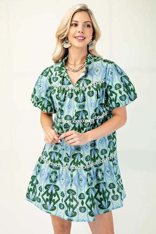 Madi Green and Blue Dress