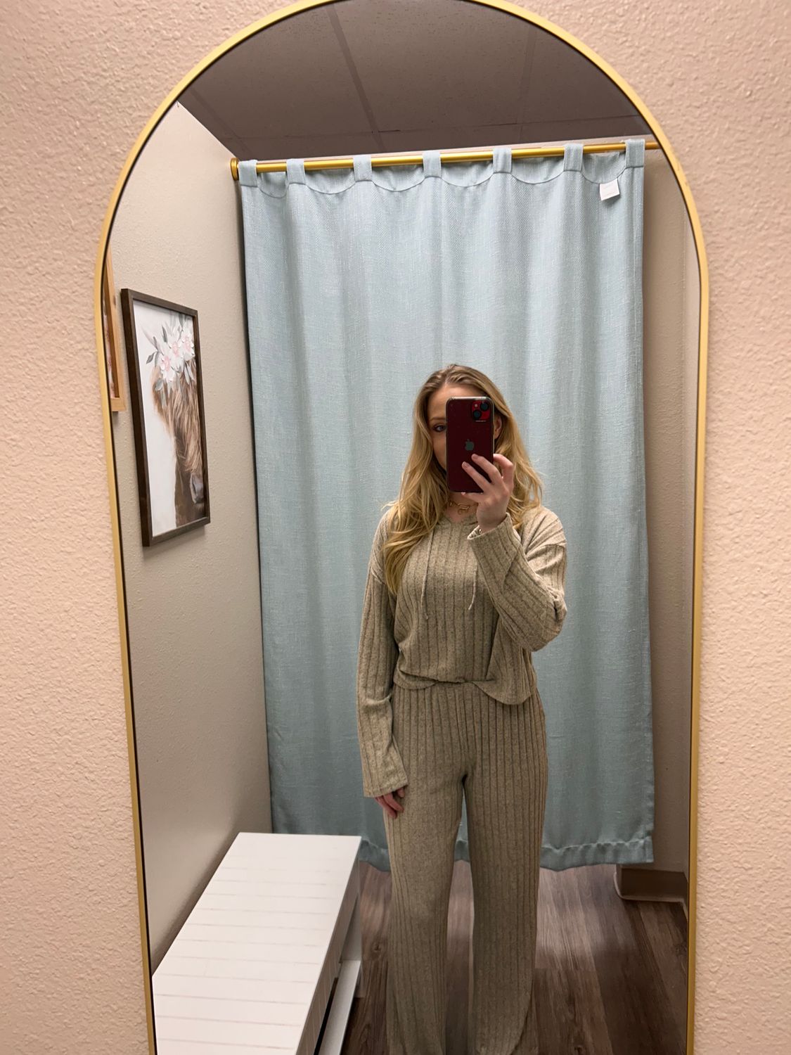 Oatmeal Ribbed Loungewear Set