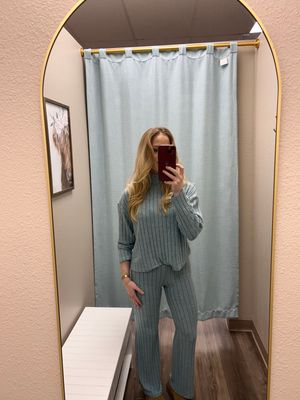 Baby Blue Ribbed Loungewear Set