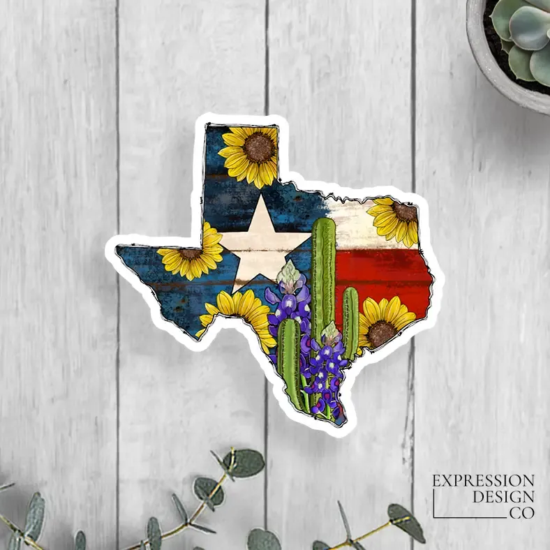 Sunflower Texas Sticker