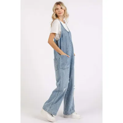 Mittoshop Washed Denim Jumpsuit