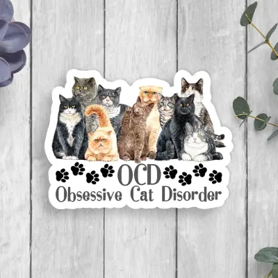 Obsessive Cat Disorder Sticker