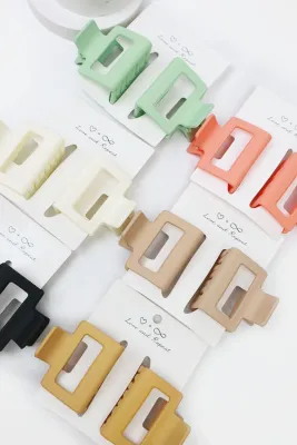 Matte Rectangle Claw Clip Set