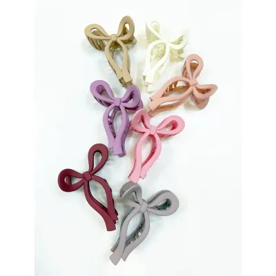 Small Matte Bow Claw Clips