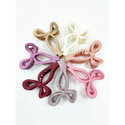 Small Matte Bow Claw Clips