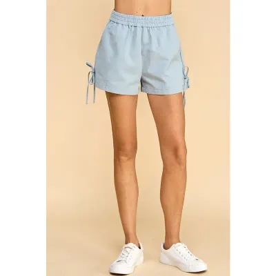 Rory Denim Shorts-Blue