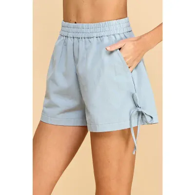 Rory Denim Shorts-Blue
