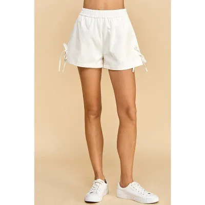 Rory Denim Shorts-White