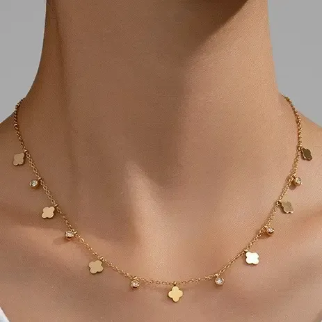 JOSSLYN Titanium Steel Mini Clover Necklace 