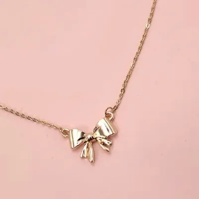 JOSSLYN Mini Bow Ribbon Necklace 