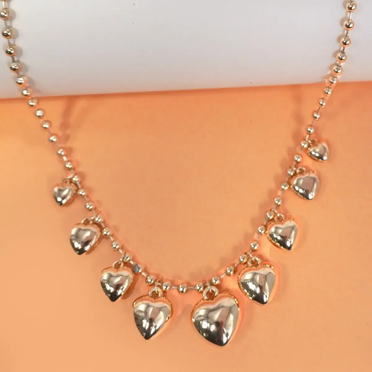 JOSSLYN Puffy Heart Charm Necklace 