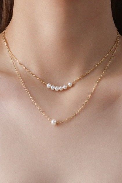 JOSSLYN 18K Stainless Steel Pearl Necklace 