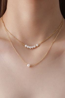 JOSSLYN 18K Stainless Steel Pearl Necklace 