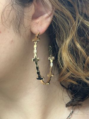 JOSSLYN Cross Hoop Earrings