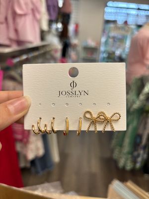 JOSSLYN Gold Hoop Bow Trio 