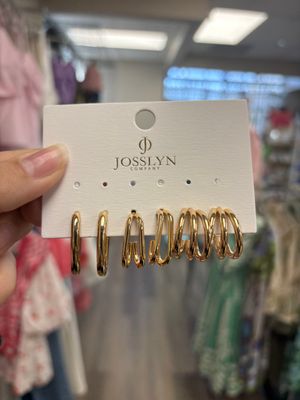JOSSLYN Geo Gold Hoop Trio