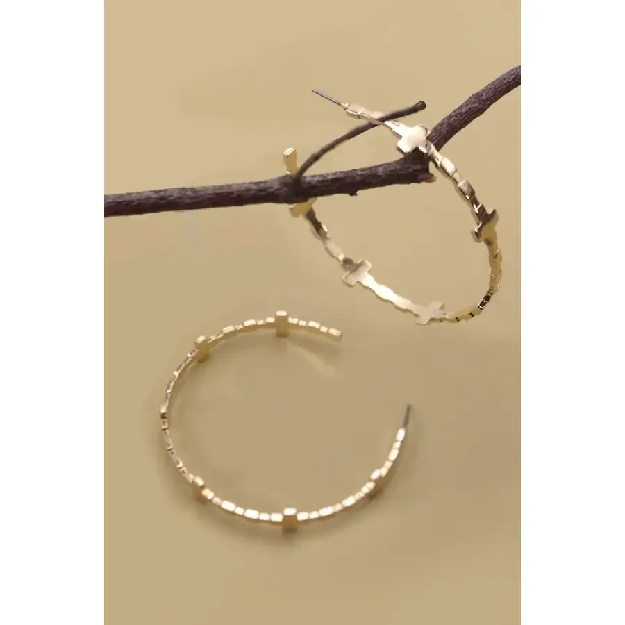 JOSSLYN Cross Hoop Earrings