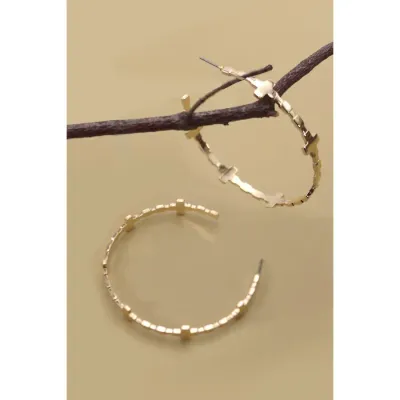 JOSSLYN Cross Hoop Earrings