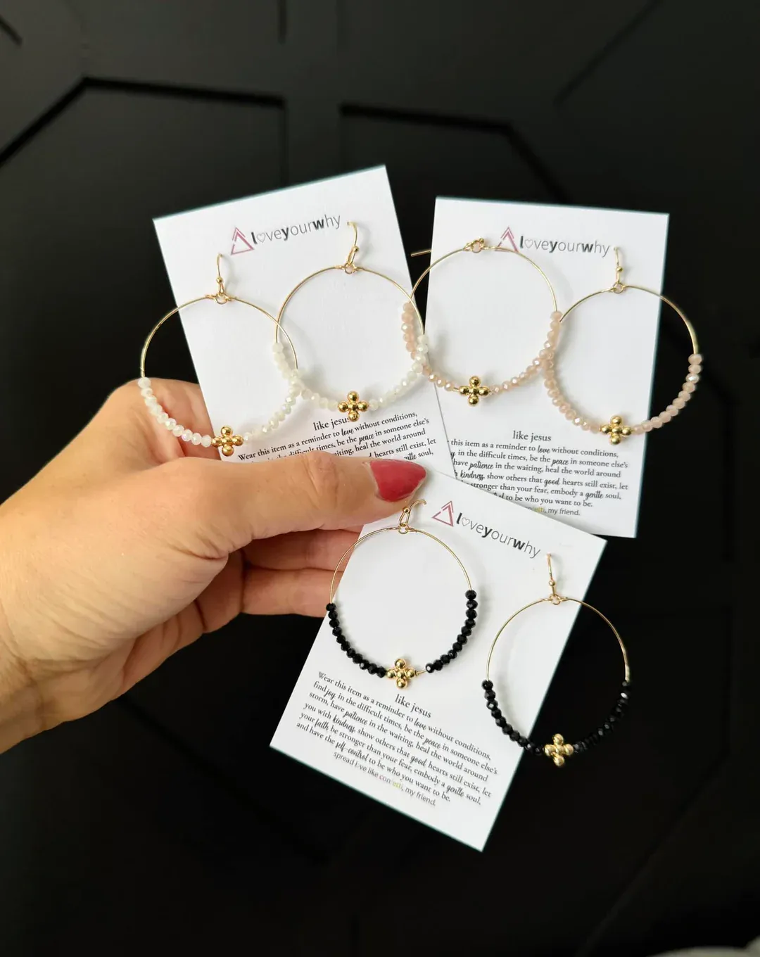 LYW Cross Hoops earrings