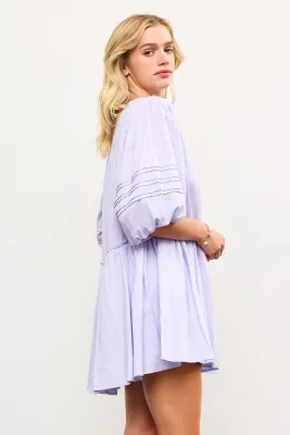 Honey Lavender Button Dress