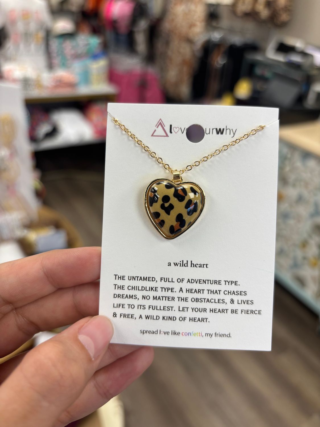 LYW Cheetah Heart Necklace