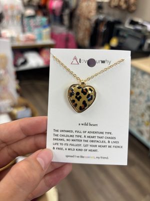 LYW Cheetah Heart Necklace