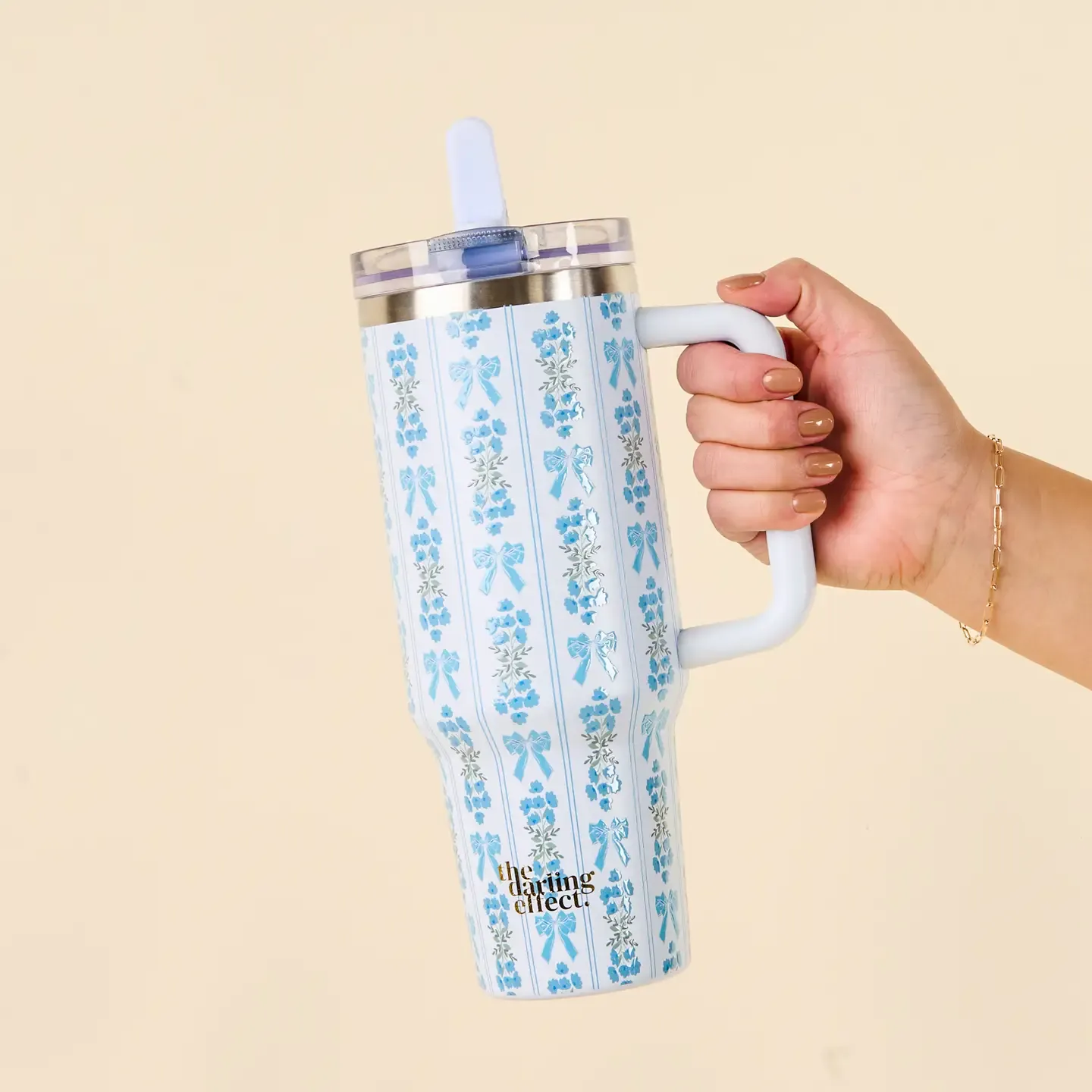 Tumbler Fancy Blue Flip Straw 