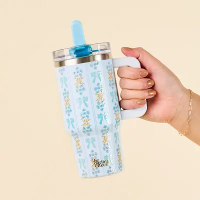 Tumbler Fancy Blue Flip Straw 