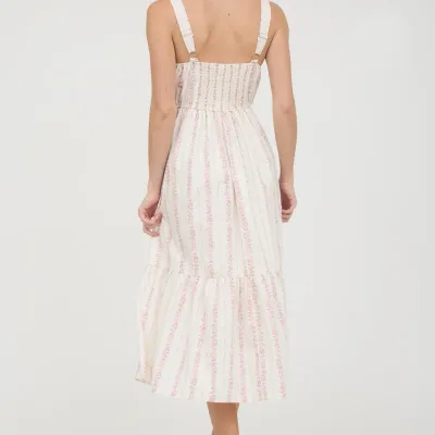 B.Pepper Shellie Floral Stripe Maxi Dress